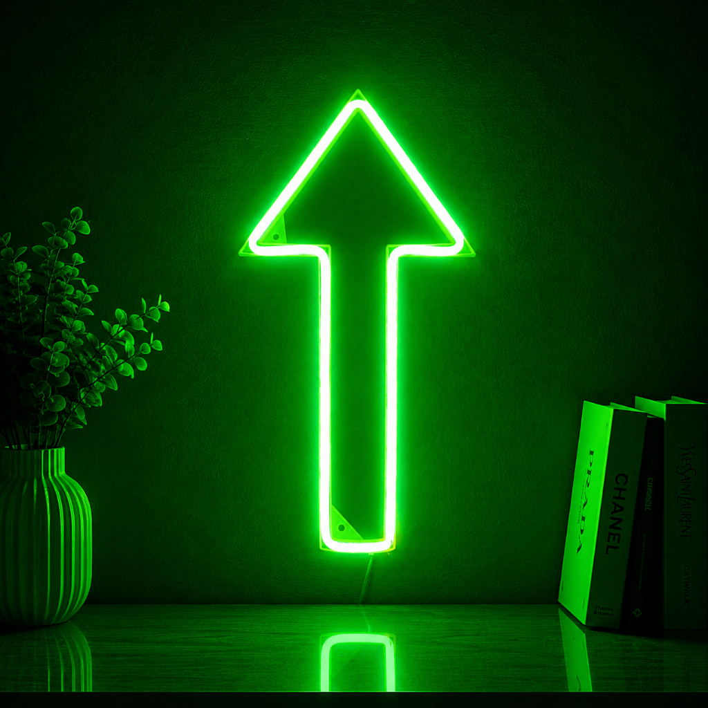Luminária Led Neon Flecha Seta 30 Cm Bivolt Letreiro Decoração Quarto Festa Balada Luz Parede Iluminação