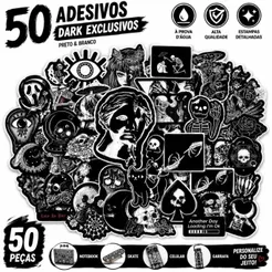 Adesivos Góticos Dark Aesthetic 50 Peças Notebook Skate Celular Capacete Waterproof Kit Exclusivos