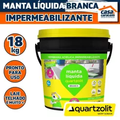 Manta Líquida Branca Balde 18KG Quartzolit Manta Líquida Impermeabilizante Laje e Telhado