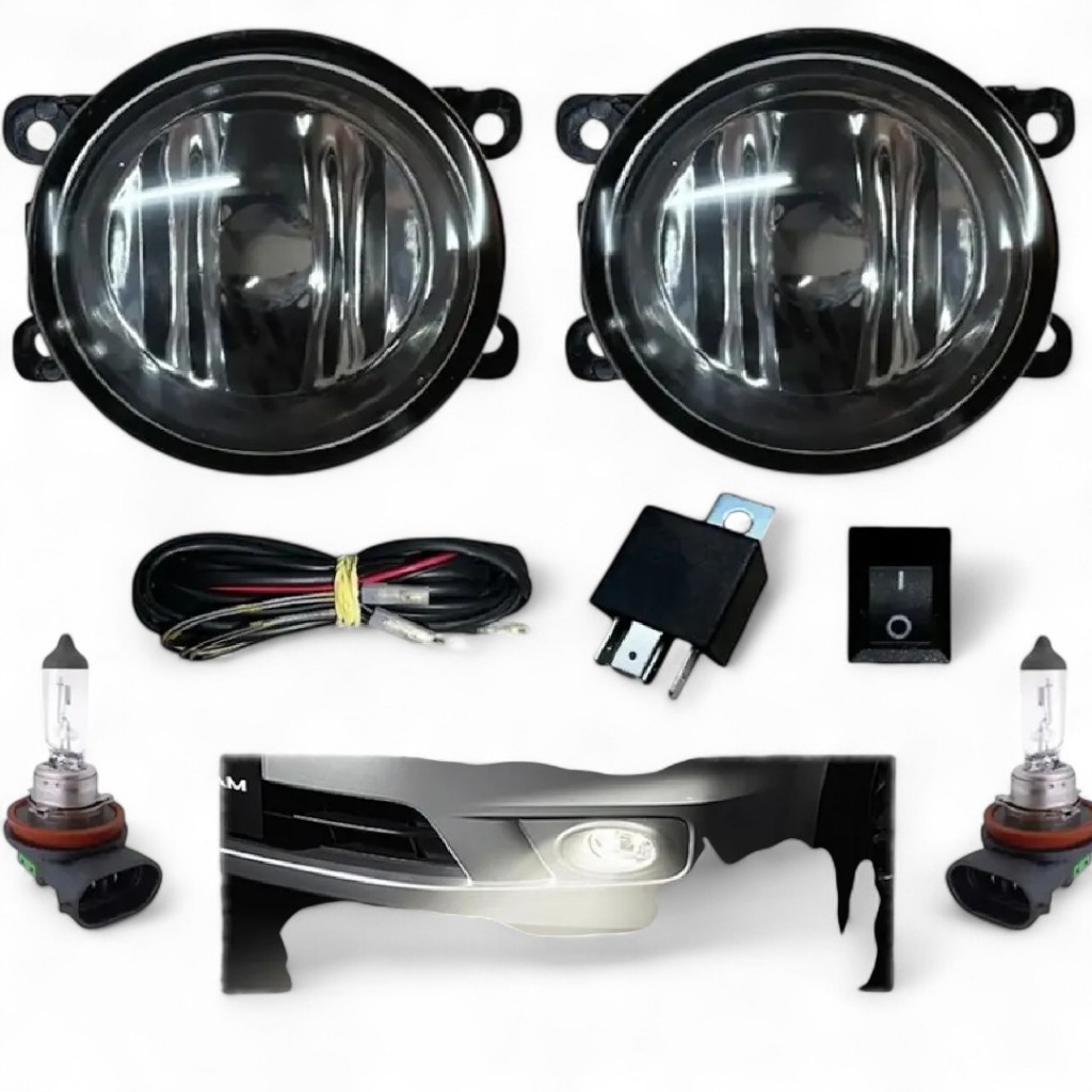 Par Farol De Milha Neblina + Kit Completo Instalação Com Lâmpadas Chicote Relé Botão interruptor Fiat