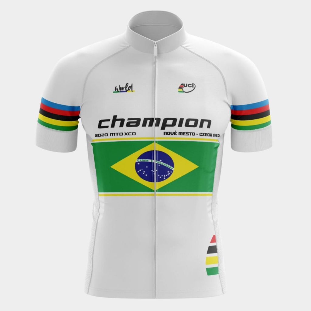 Camisa de Bike Masculina Champion Brasil Premium Branca