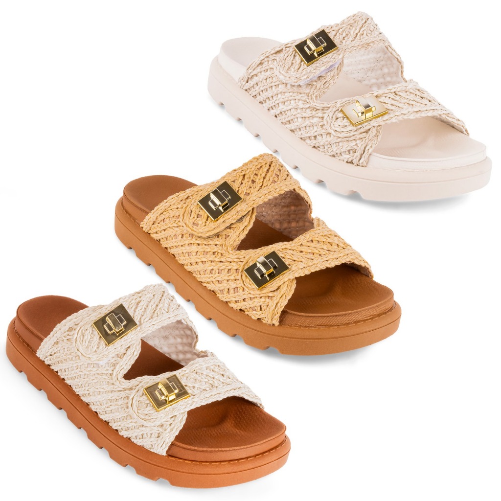Sandália Papete Vizzano Feminina Palha Original 6510-119