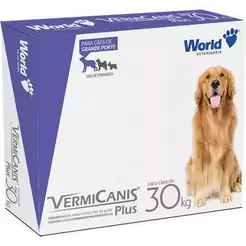 Vermífugo Vermicanis Plus 2,4gr World Cães até 30 kg - Cartela 2 Comp.