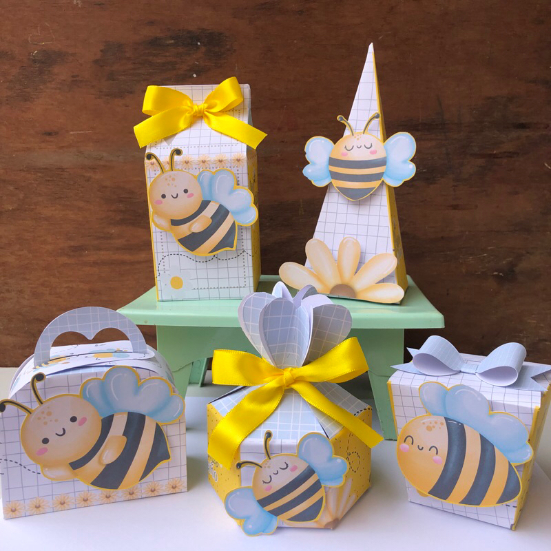 Caixinhas Personalizadas Abelhinha MONTADA Kit Festa - Lembrancinha - Aniversário - Festa Infantil