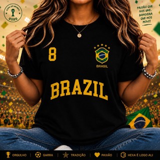 Camiseta T-shirt Feminina Brasil Hexa