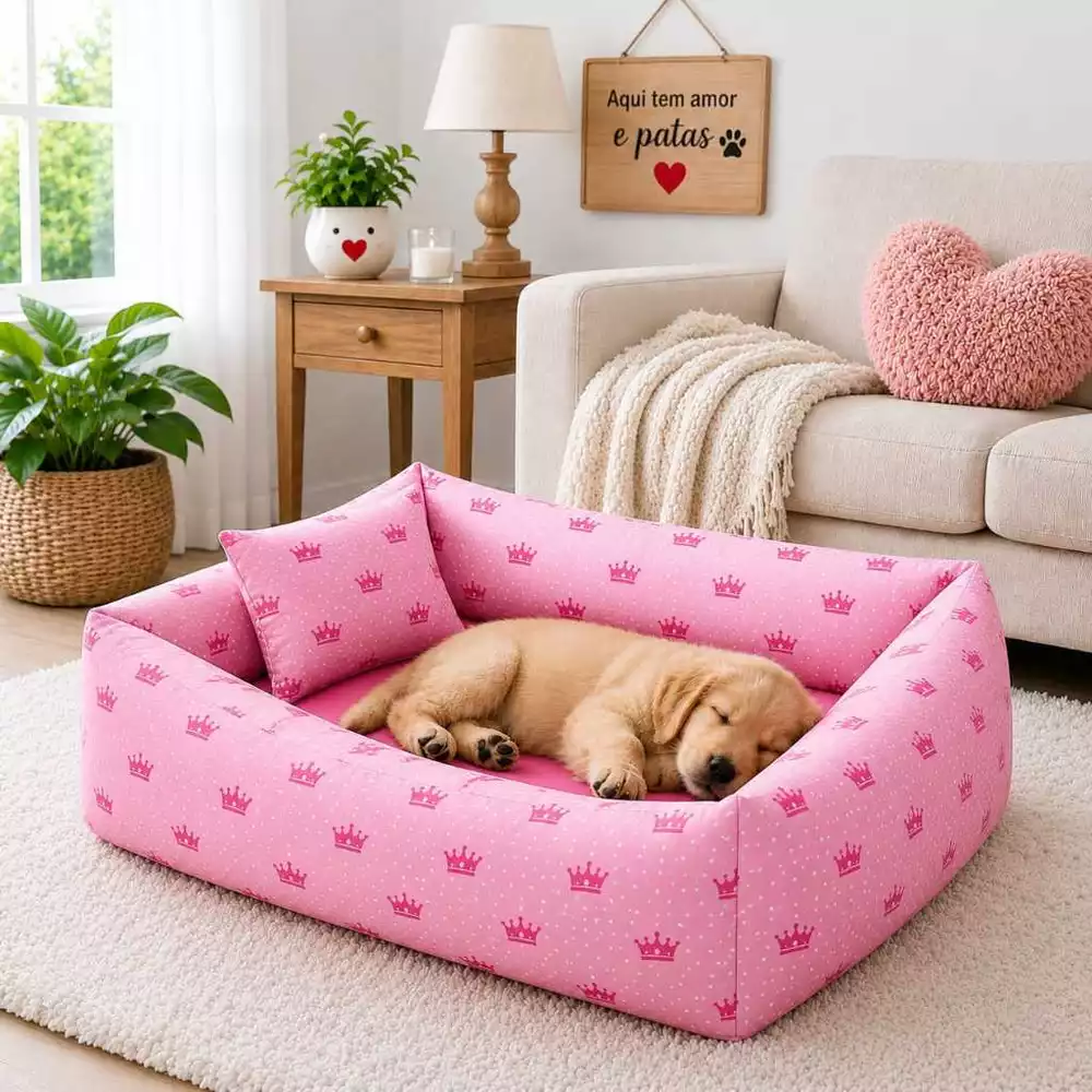 Cama para Cachorro e Gato - Pet Espuma Tamanho M G GG + Travesseiro de Brinde