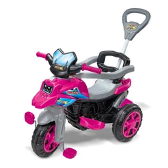 Triciclo Infantil Maral Moto Trail Rosa Passeio e Pedal