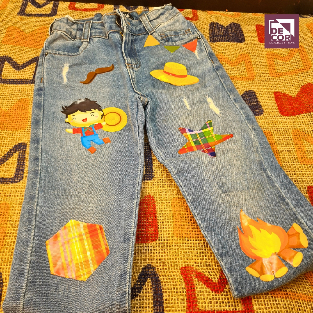 Kit Adesivos Juninos Festa Junina Para Customizar Roupa Infantil Sem Costura