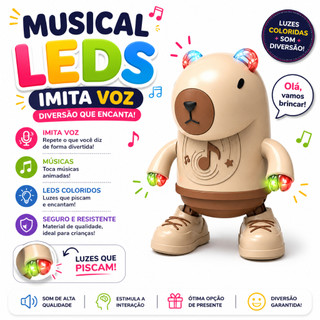 Capivara Dançante Musical com Luzes Brinquedo Infantil com Movimento de Dança Capybara