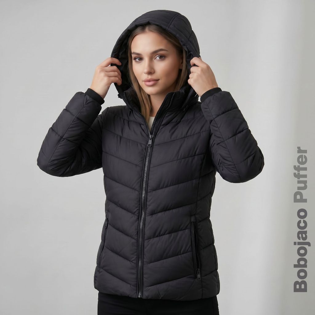 Bobojaco Jaqueta Puffer Térmica Casaco Inverno Feminino Impermeável Quente Confortável Elegante Premium