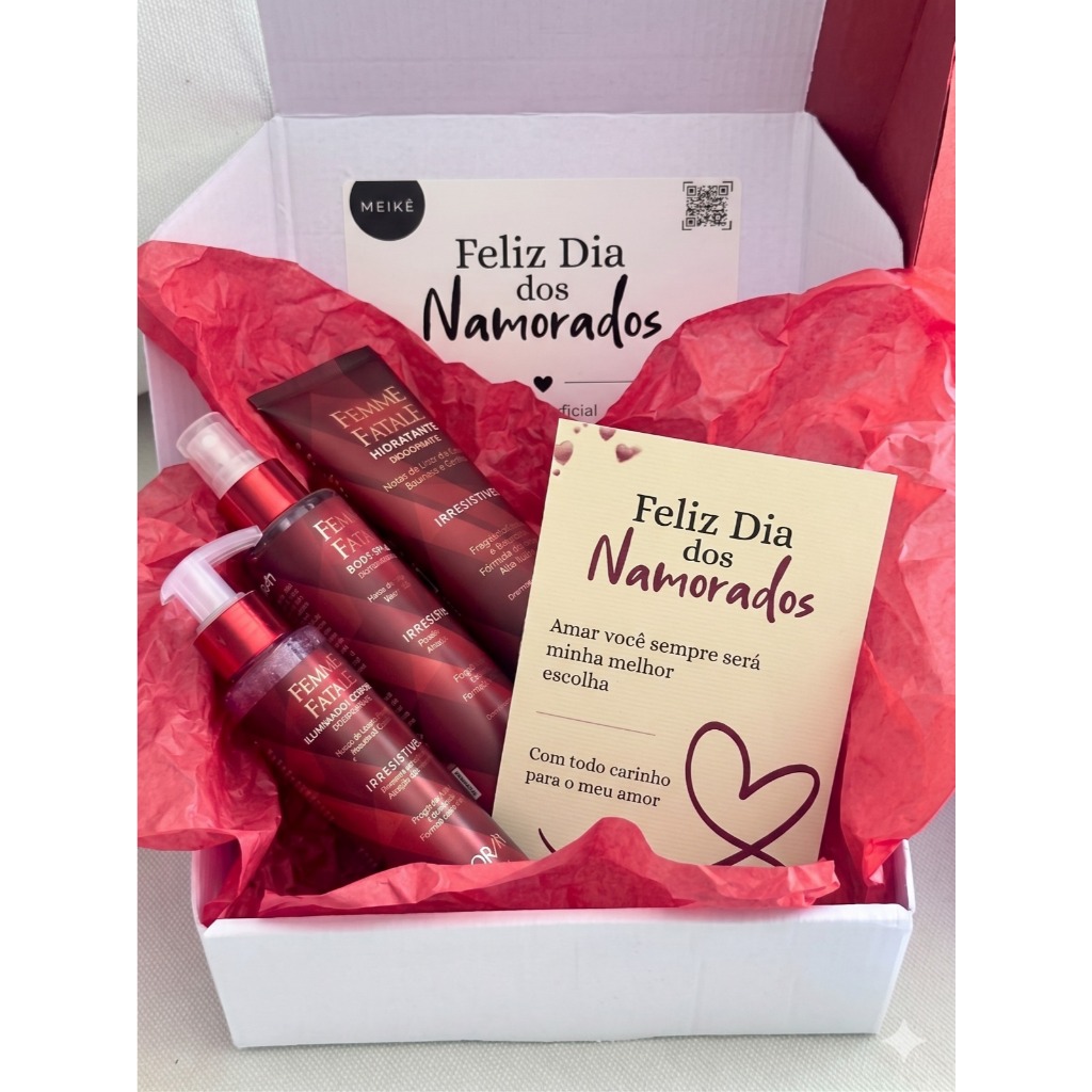 Kit Presente Dia dos Namorados Namorada Meikê Dia Das Mães / Aniversário Perfume Cosméticos Hidratante Gloss Presente