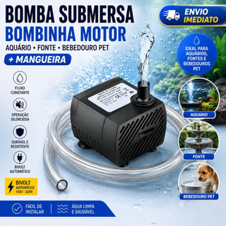 Motor Bombinha Submersa Bomba Aquário Fonte Bebedouro Pet Bivolt