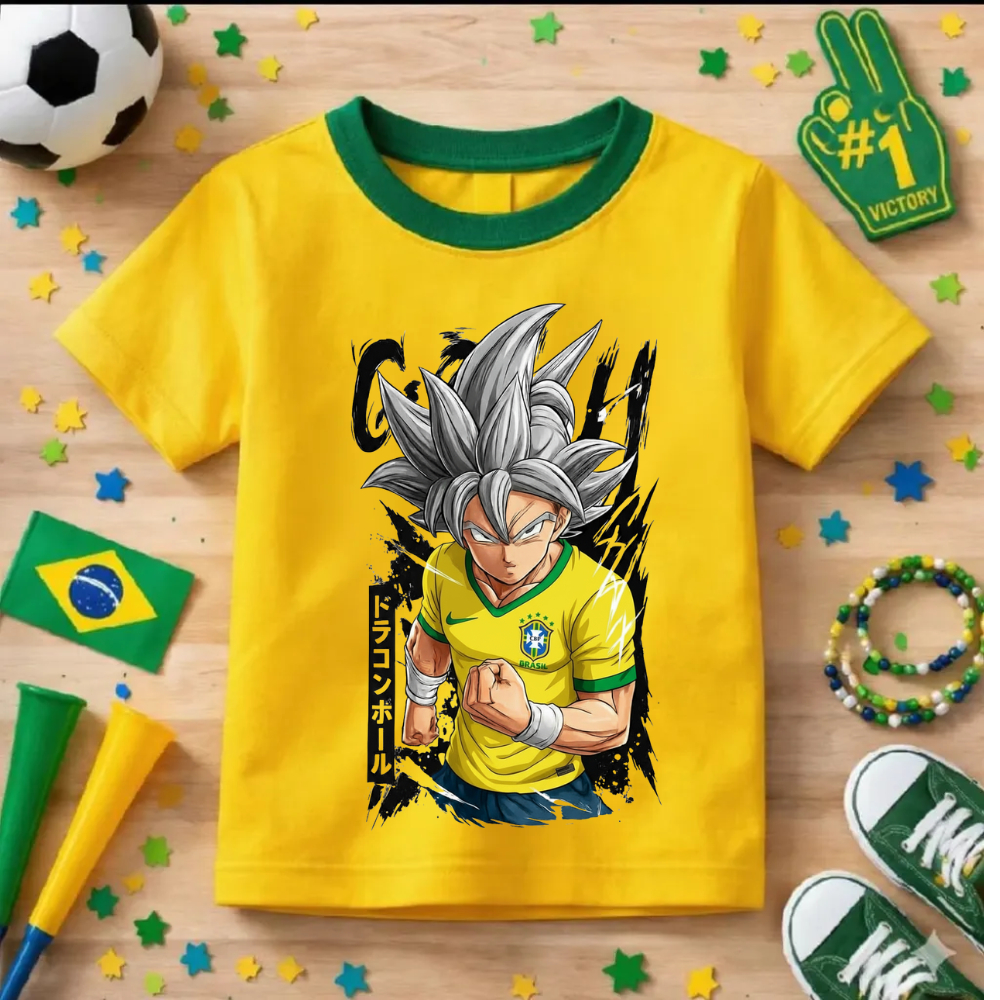 camisa infatil  Dragon Ball goku 100% algodão camiseta futebol timão estilosa premium