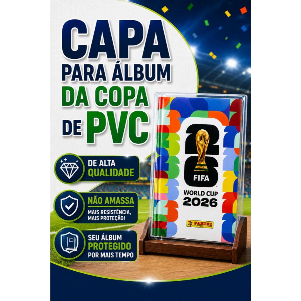 Capa de PVC Cristal para Álbum Convencional da Copa do Mundo 2026 2022 Maior Proteção para Sua Coleção de Figurinhas