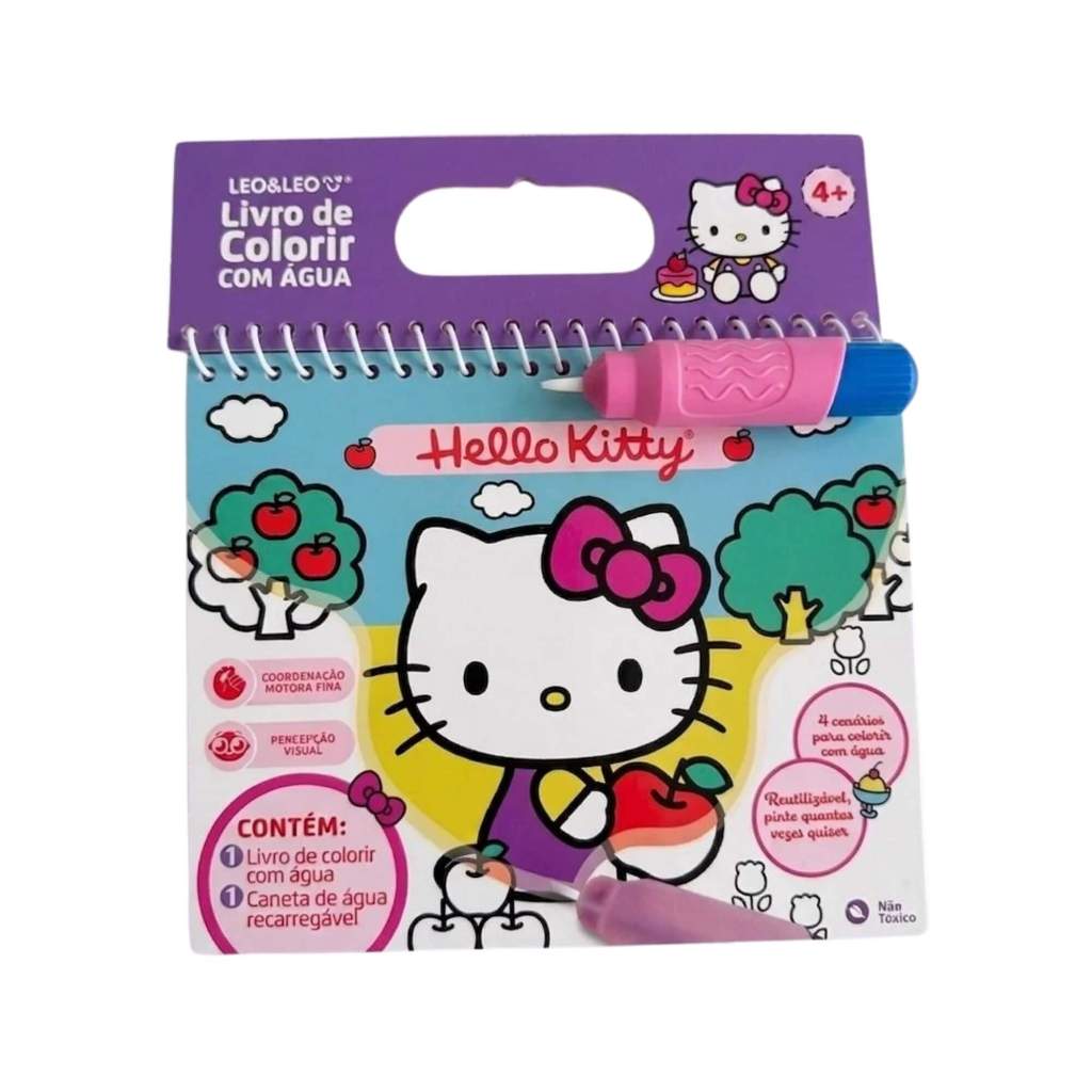 Livro de Colorir com Água Hello Kitty + Pincel Leo&Leo Leonora - 91676