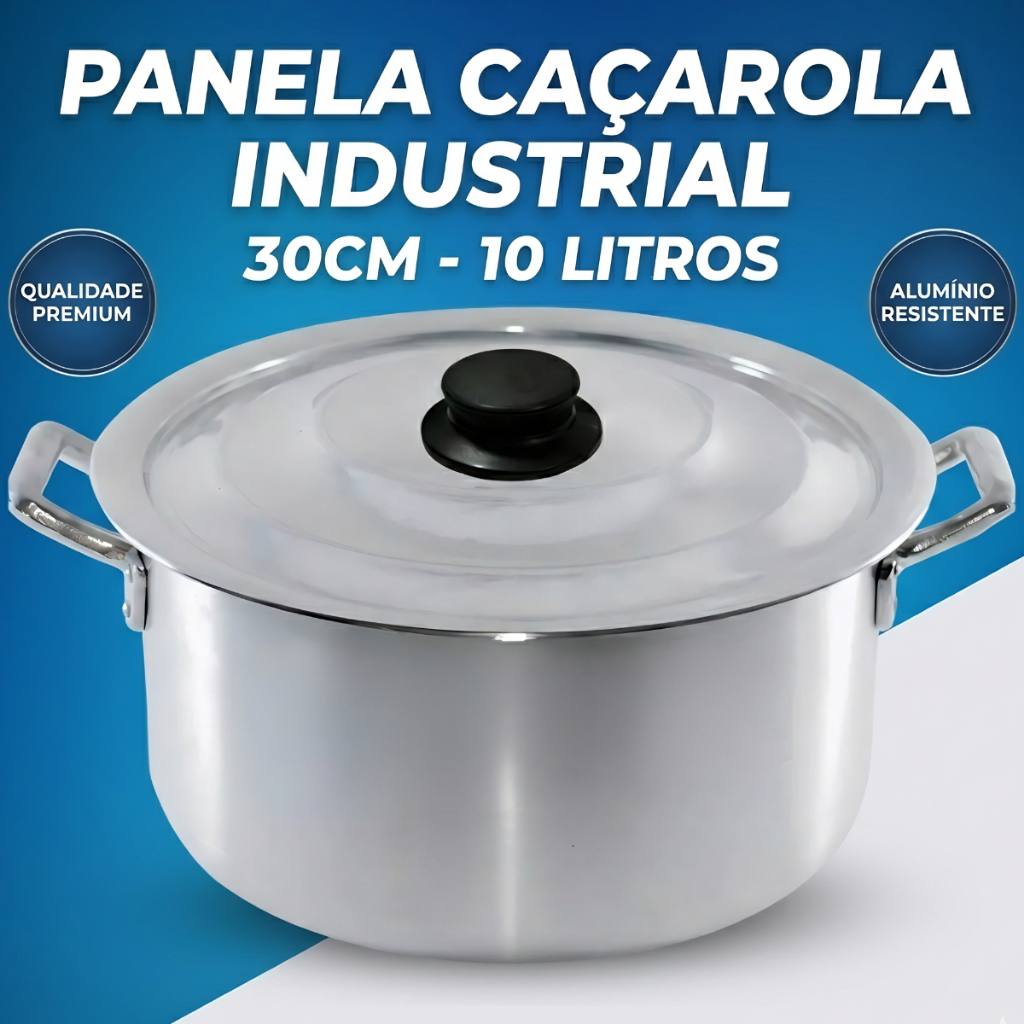 Panela Caçarola Grande Industrial Restaurante N30 Top Feijoada Arroz 10L
