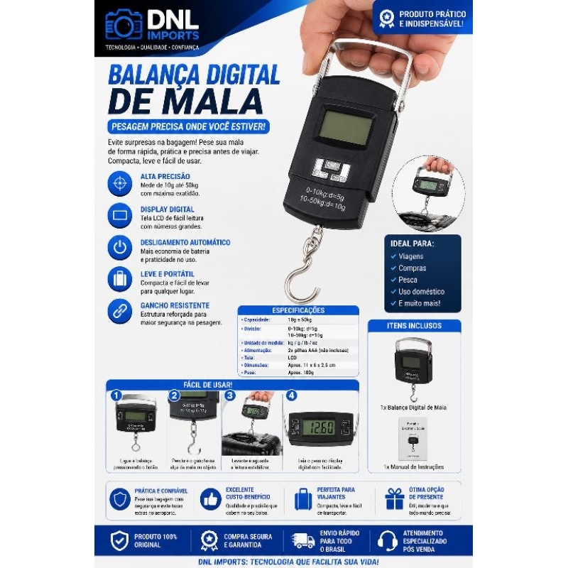 Balança digital portátil de mala