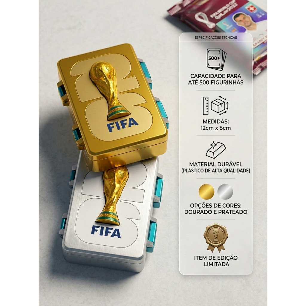 Porta Figurinha para Álbum de Figurinhas 2026 Suporte para figurinhas até 1000 Figurinhas álbum copa do mundo
