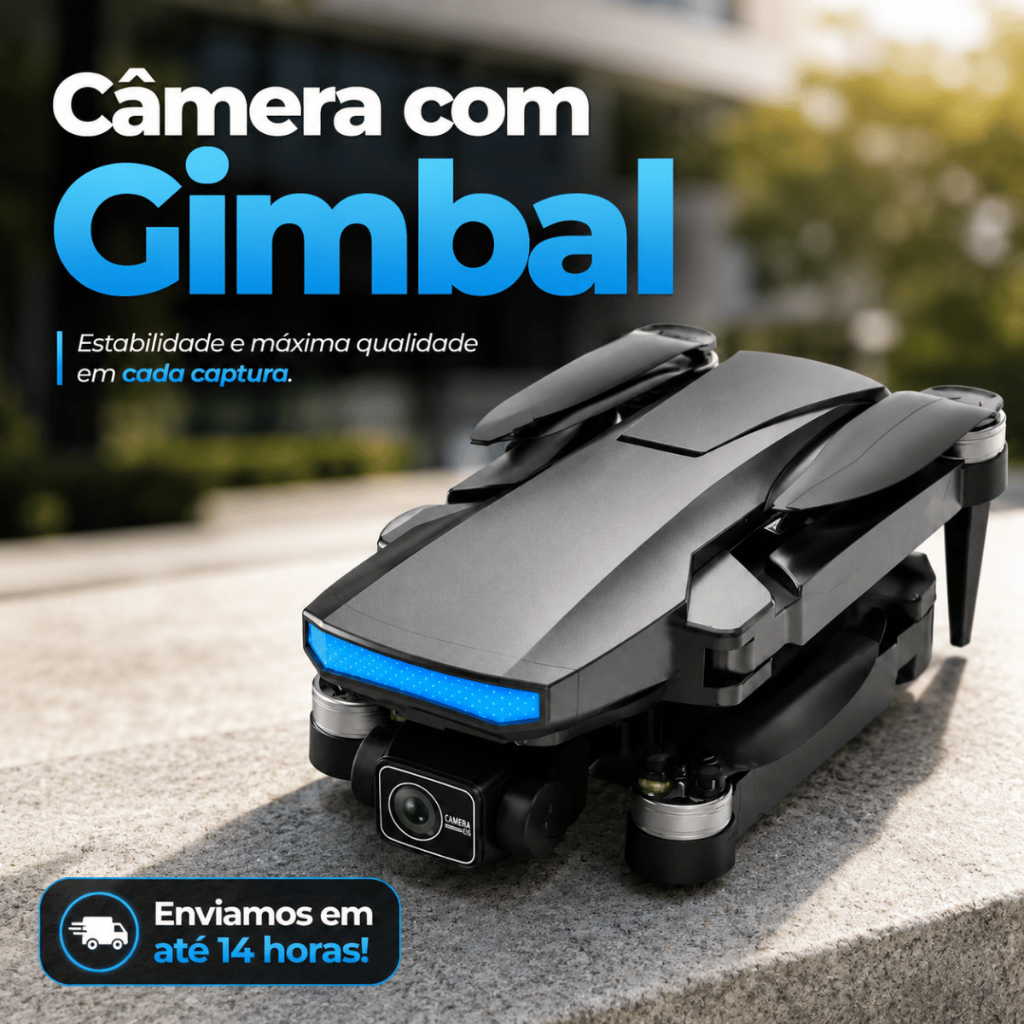 Drone Profissional Câmera Dual 4K Gimbal 3 Eixos GPS de Alta Precisão Motor Brushless 30min Voo