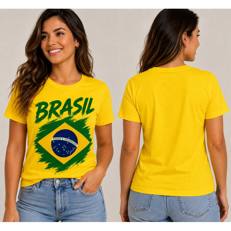 Camiseta do Brasil unissex de algodão