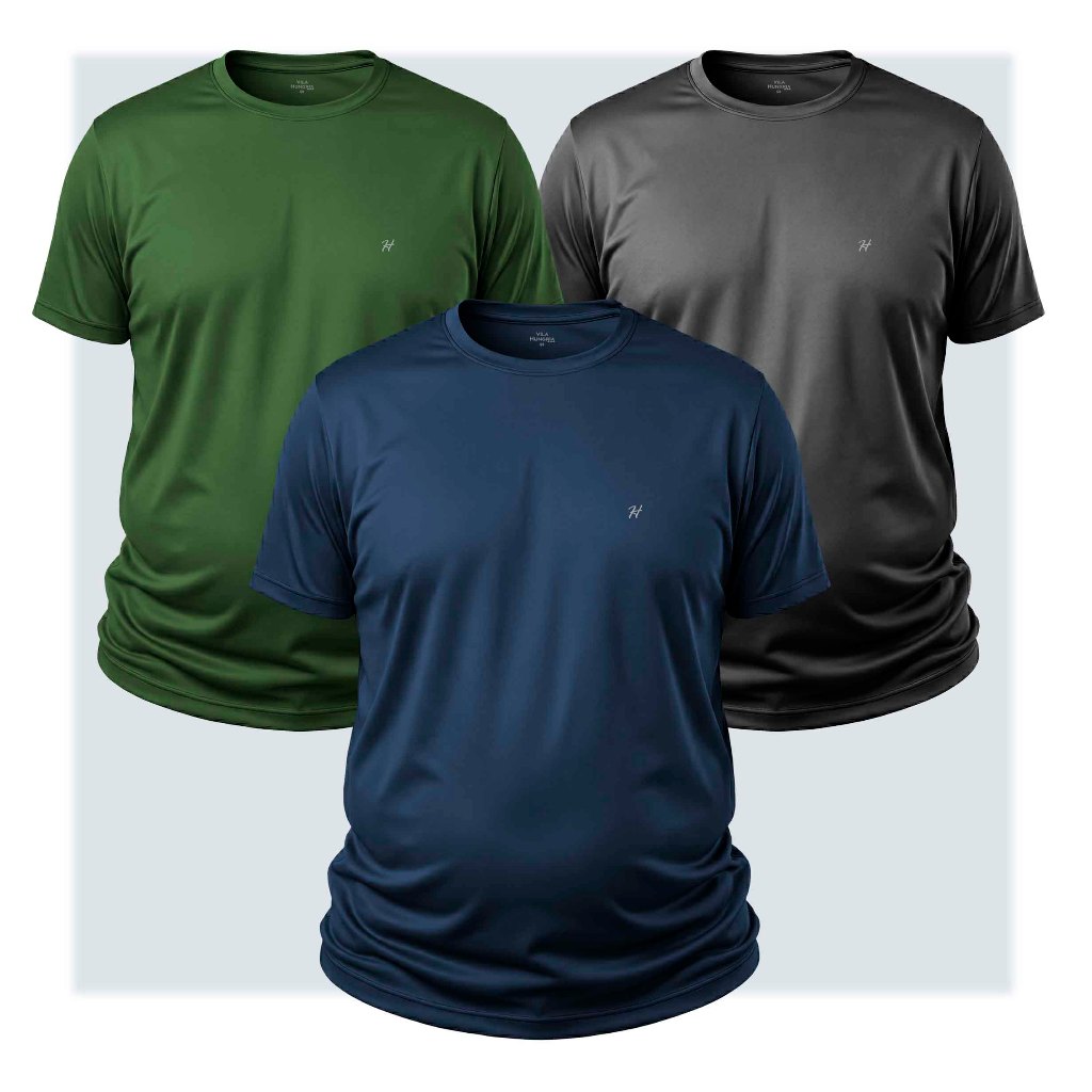 Kit 3 Camisas Dry Fit Masculina Tam. Especiais | Plus Size