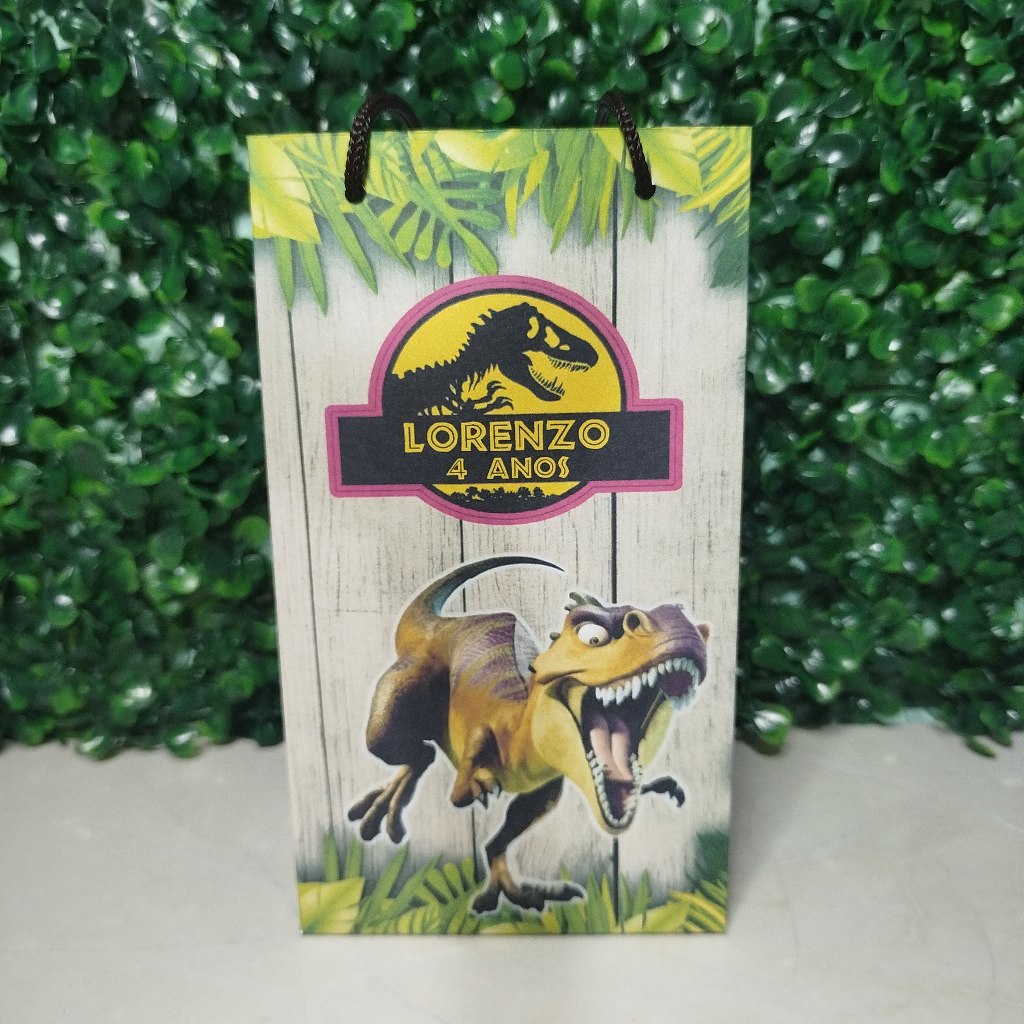 Sacolinha Surpresa Jurassic Personalizada Lembrancinha de Aniversário Dinossauro Festa Infantil
