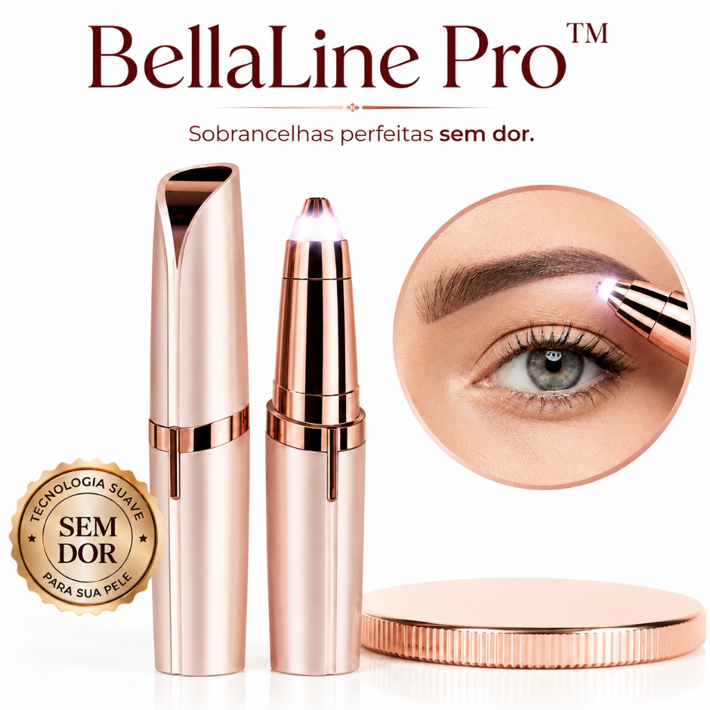 Mini Depilador Facial E Sobrancelha Elétrico BellaLine Pro Caneta Aparadora De Pelos Recarregável USB Com LED Portátil