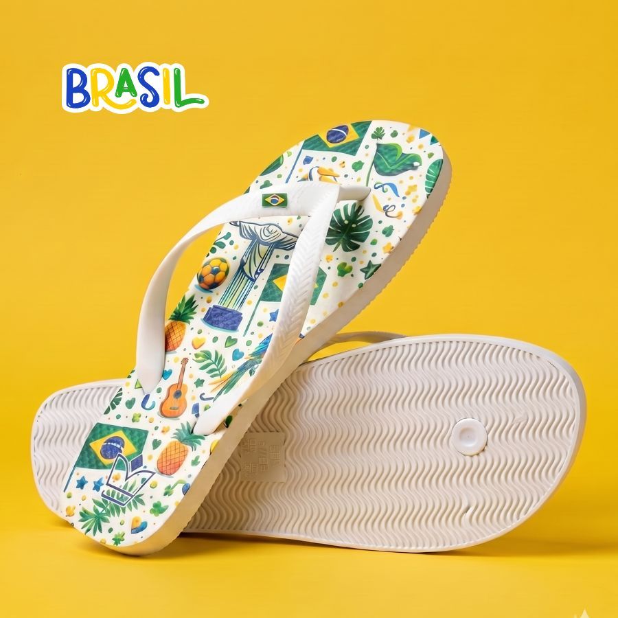 Chinelo Feminino Tema de Cores do Brasil