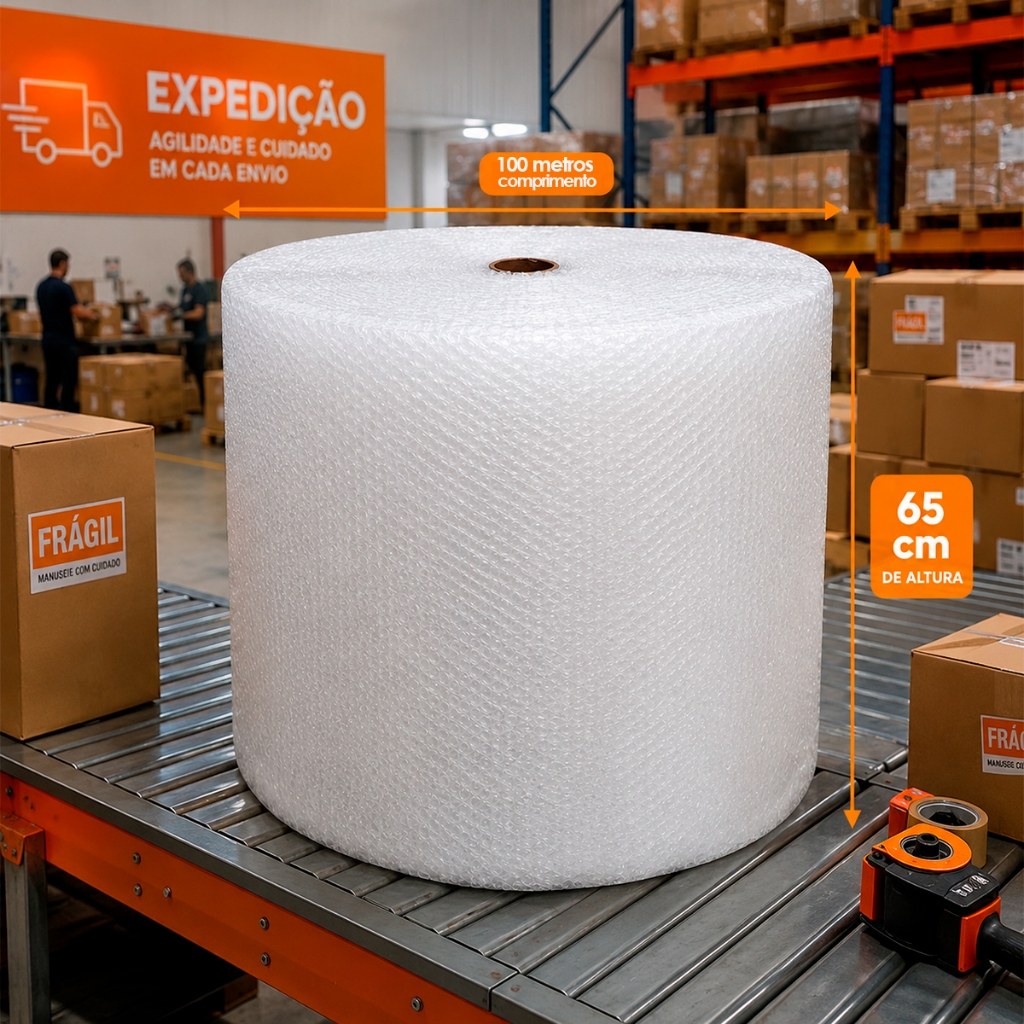 Plástico Bolha Rolo de 100 metros 65 ou 45cm de largura para pacote envio mercadoria Pronta entrega