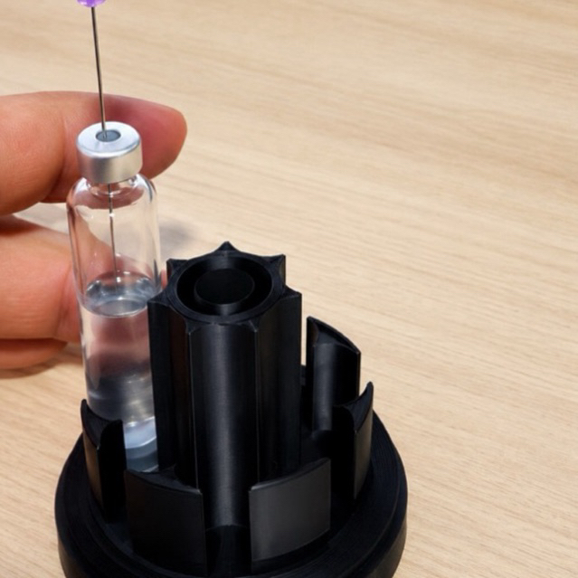 Suporte Organizador para 7 Cartuchos 3mL com Tampa | Porta Vial de Insulina | Com rosca