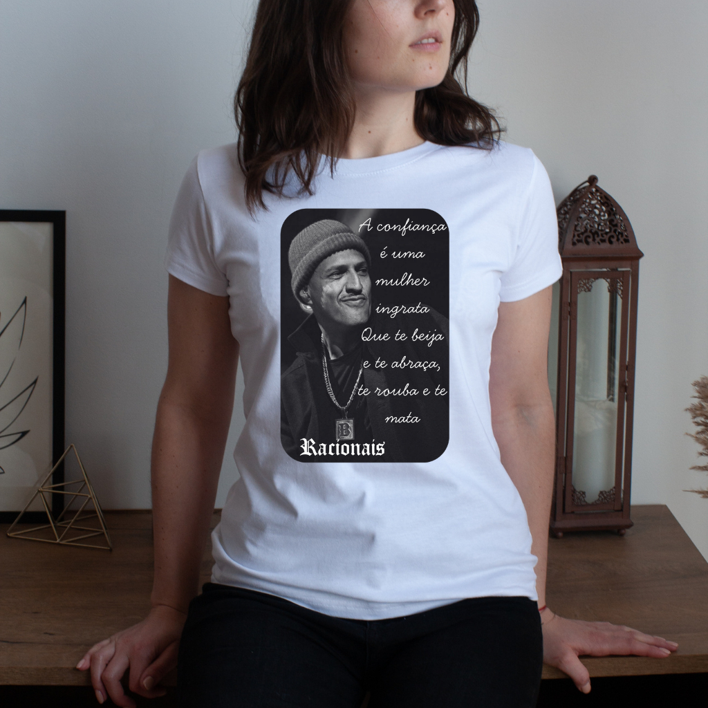 Camiseta Camisa Blusa Tshirt Racionais Mcs Rap Nacional Hip Hop Street wear De Quebrada ModaFeminina