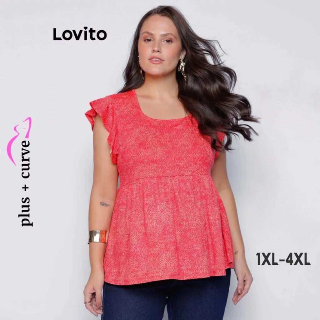 Lovito Blusa Feminina Casual com Estampa Geométrica BRBLB799BRL829