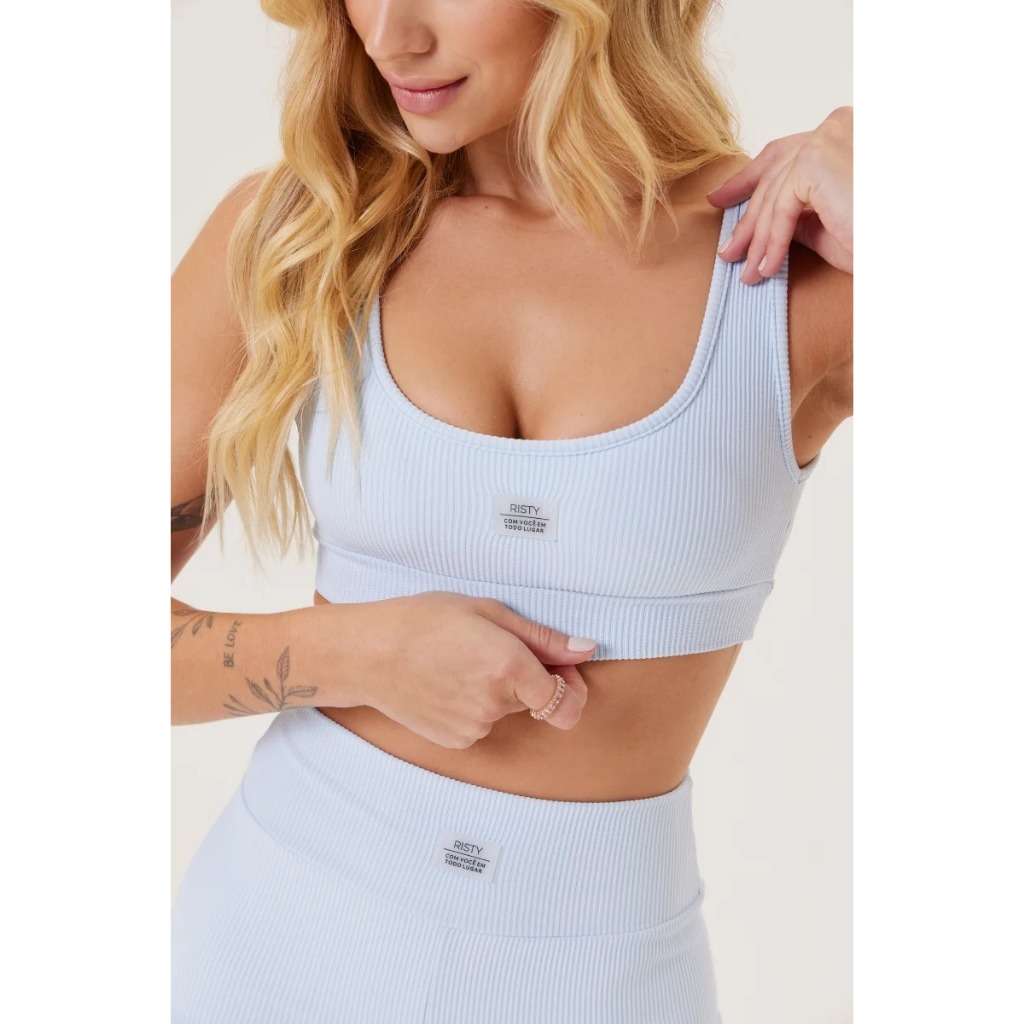 Top Fitness Feminino Academia Poliamida Zero Transparência Alta Compressão Eloa