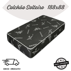 Colchão Solteiro 188 x 88 x 12 cm D20 Estampado Preto – Conforto e Estilo para Seu Quarto Envio Imediato
