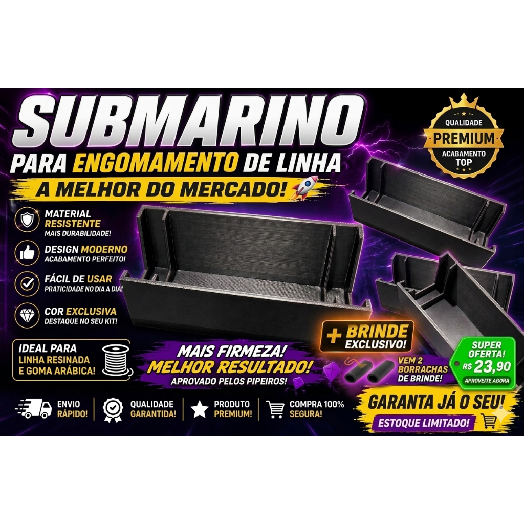 Submarino para engomar linha de pipa