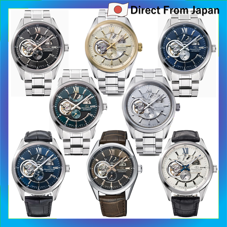Relógio masculino Orient Star RK-AV0114E automático, design moderno de esqueleto, mecânico, fabricado no Japão, com gara