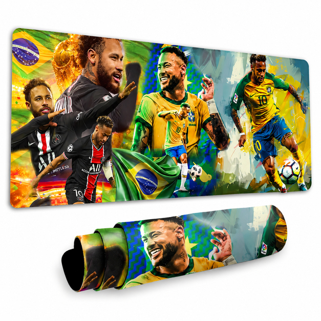 Mousepad Gamer Neymar Seleção Brasileira Copa 2026 Extra Grande 90x40 Antiderrapante