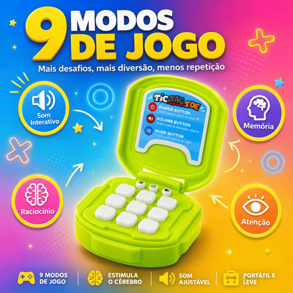 Jogo Da Velha Eletrônico Portátil Raciocínio Lógica Diversão - 1und · foto 2