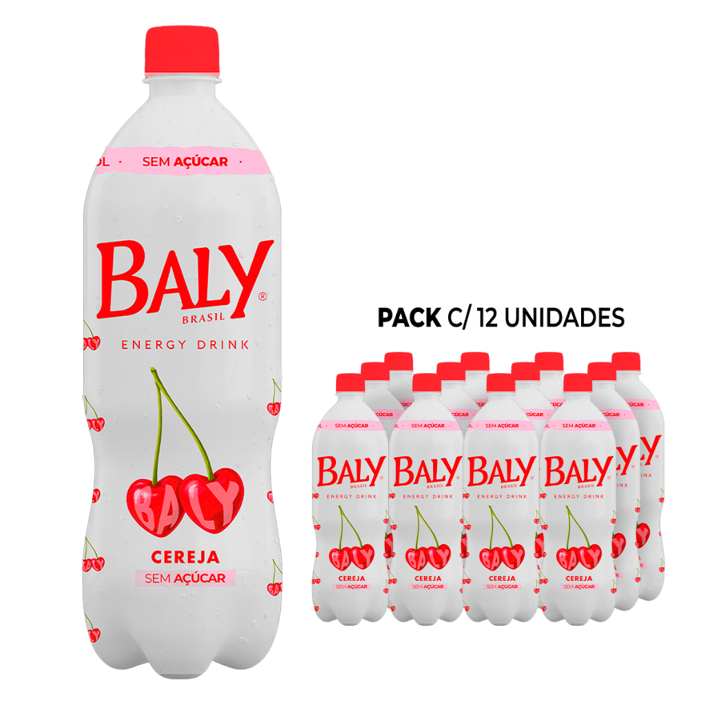 Pack  Energético Baly Energy Drink Cereja S/Açúcar 1l