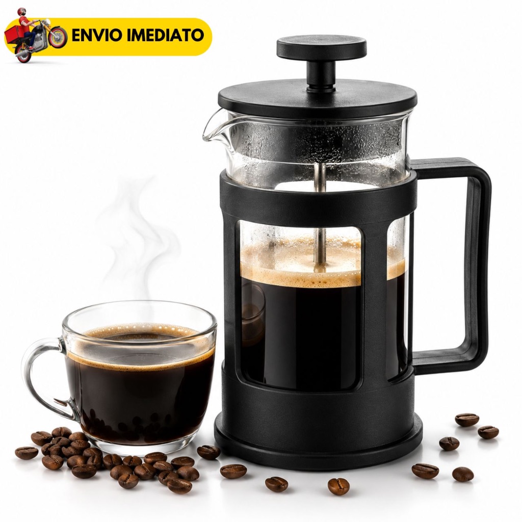Cafeteira Prensa Francesa 350ml Café Expresso Chá Leite Cremoso Cremeira Premium Manual Gourmet Vidro Resistente