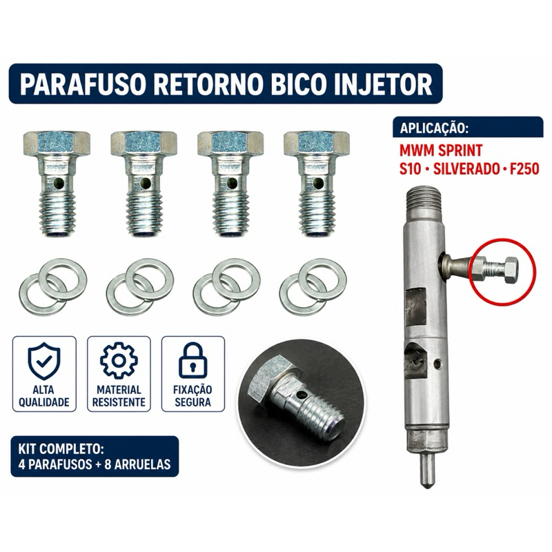 Parafuso Retorno Bico Injetor Mwm Sprint S10 Silverado F250