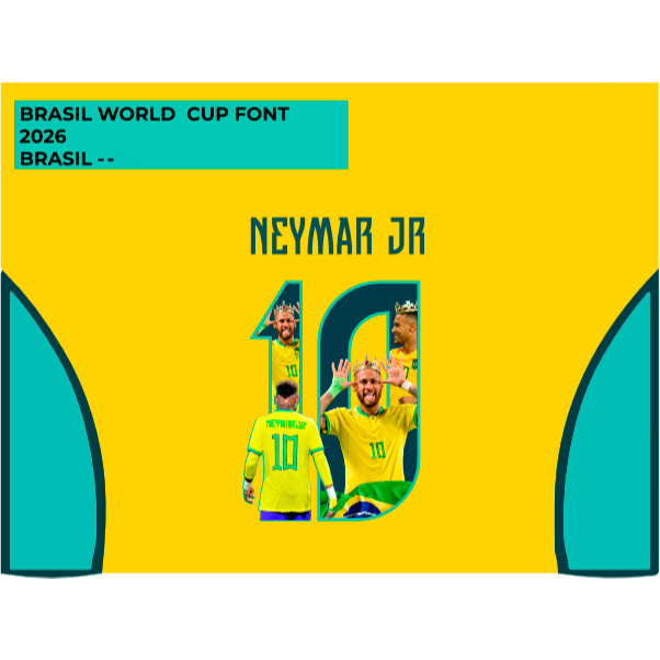 DTF - Têxtil | Estampa personalização NEYMAR JR (10) Para camisa de time - BRASIL
