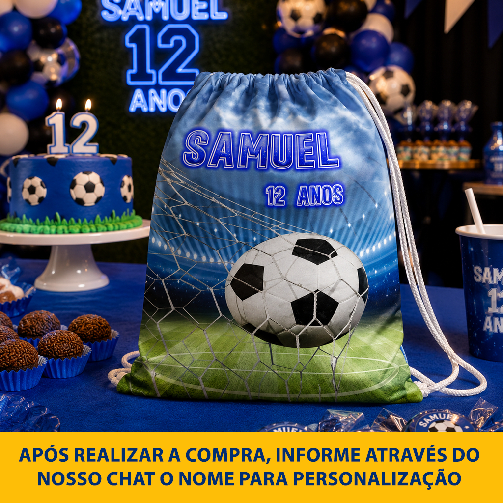 Kit Mochilinha Sacolinha Mochila Saco Sacochila Saquinho Lembrancinha Brinde Aniversario Personalizadas Futebol