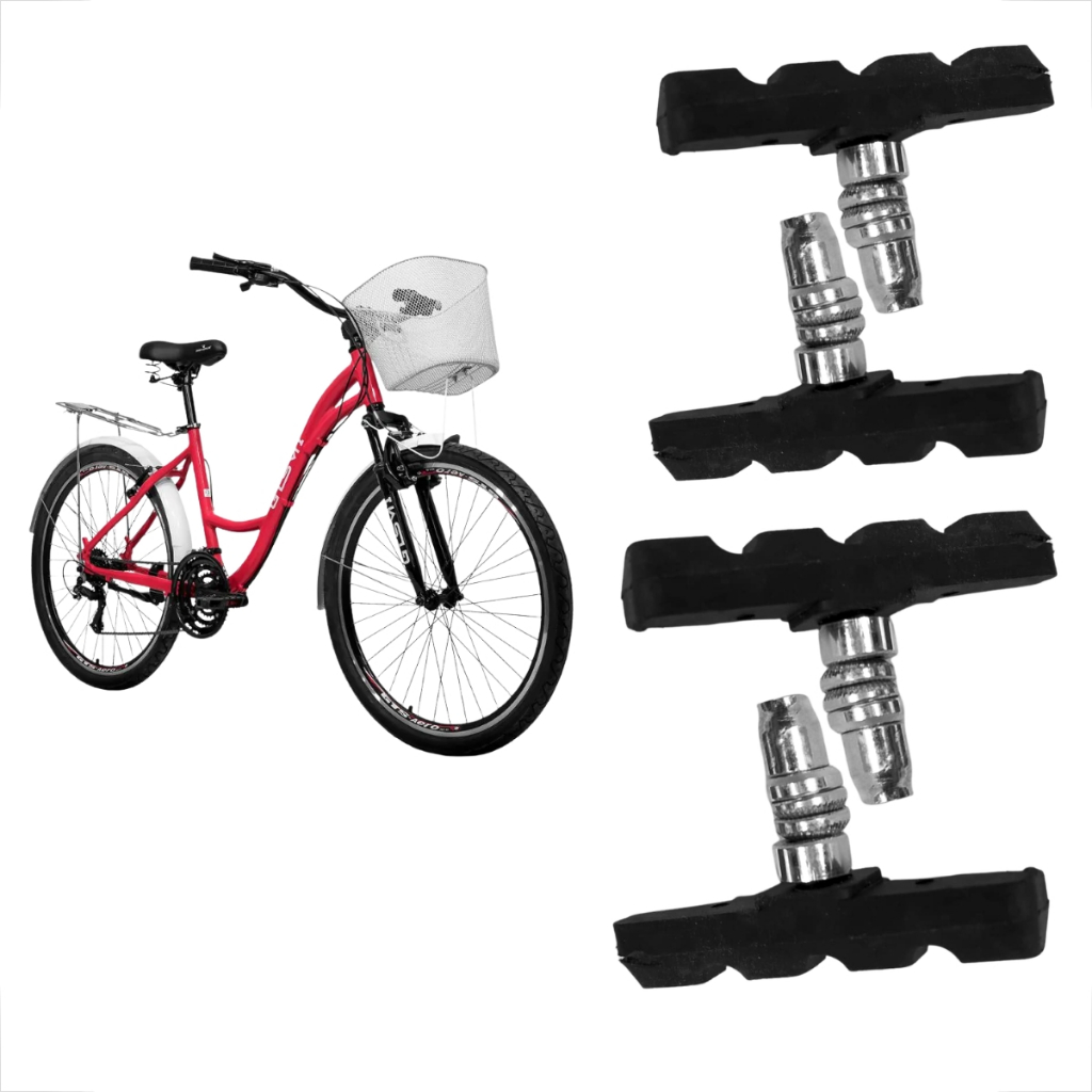 2 Pares Sapata Freio V-Brake Bike Orbital 70mm Pino Allen Par Pastilha Freio Bicicleta Macia Potente