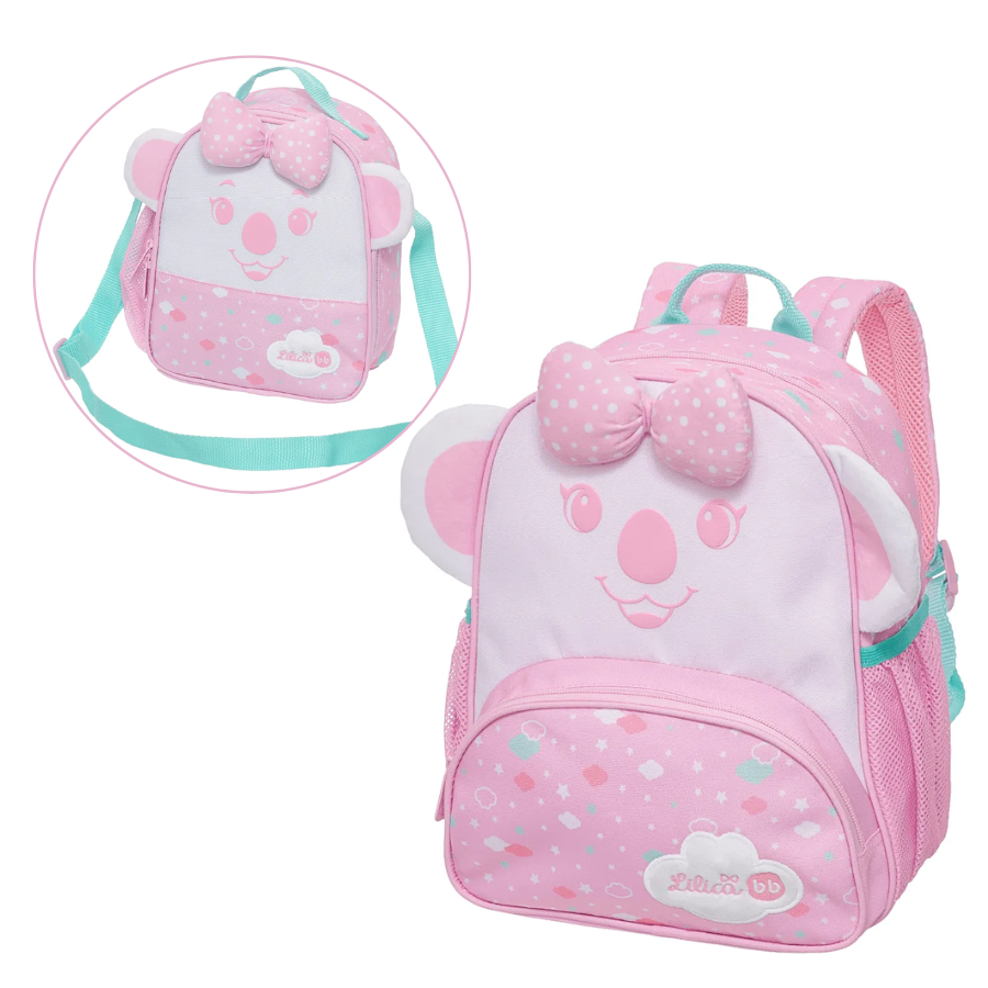 Kit Mochila Escolar Lilica Ripilica 32cm Com Alças Ajustáveis + Lancheira Térmica 24cm Com Alça Transversal - Pacific