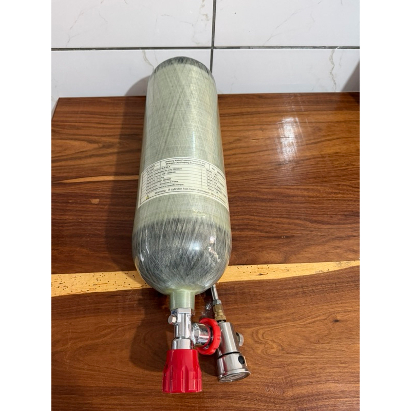 Cilindro Scuba Carbono 300ba 6,8L+Estação de Recarga+Valvula
