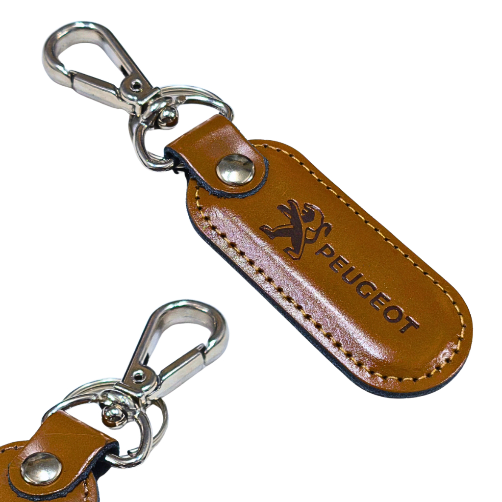 Chaveiro Peugeot Couro Carro Mosquetão Universal Automotivo