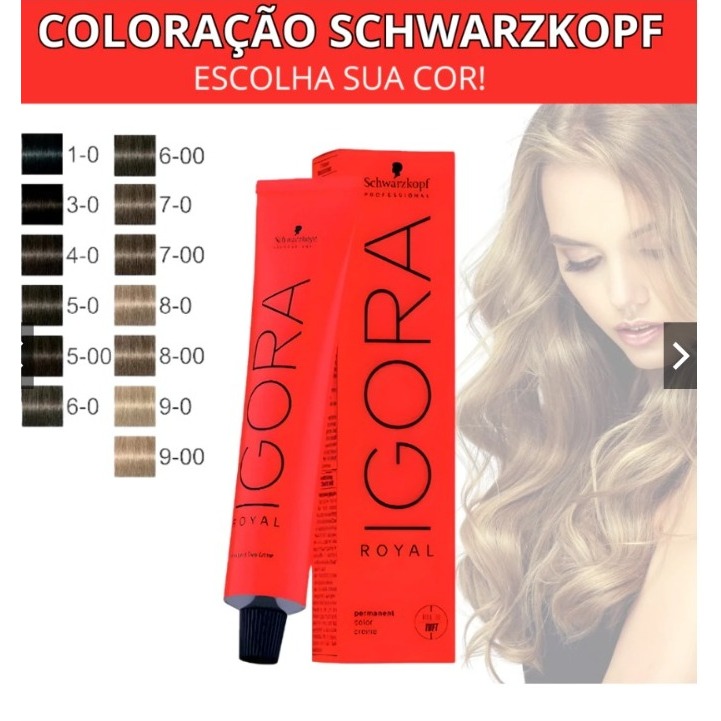 Tintura Coloração IGORA Royal Schwarzkopf Original ESCOLHA SUA COR!