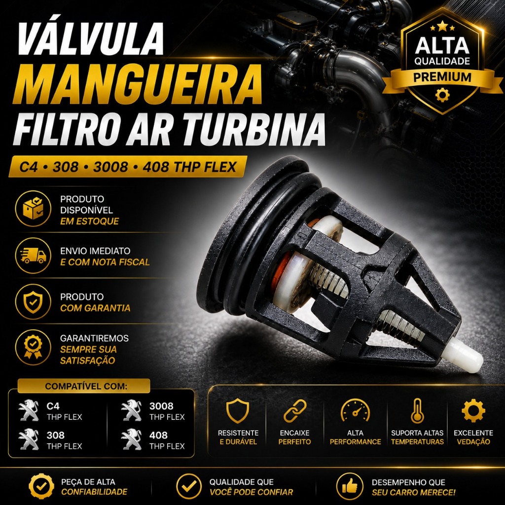 Valvula Mangueira Filtro Ar Turbina C4 308 3008 408 Thp Flex