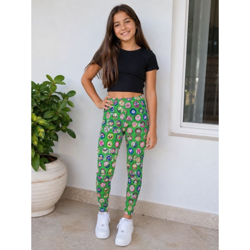 Calça Infantil Menina Bazar Momi Legging Bottons Kids Tam.10